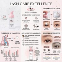 Nettoyant Doux pour Extensions de Cils, Démaquillant Moussant Sans Huile, Bain Quotidien pour Cils, Shampoing Professionnel pour Cils