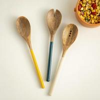 Cucharas de madera para comer, juego de cuchara Natural para mezclar y agitar miel, té y Soda, 6 piezas