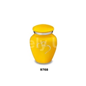 Yellow Keepsake Embrace Custom Engraved <b>Hearts</b> Cremation Urn for Human Ashes With Free Velvet <b>Bag</b> - Product Image 1