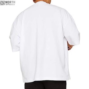 Oem nueva llegada logotipo personalizado 100% algodón en blanco Splash-tinta desgastado Vintage cuello redondo impreso ajuste suelto lavado ácido camiseta para hombres - Product Image 2
