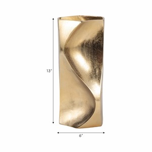 Jarrón Simple negro con detalles dorados, perfecto para dormitorio, escritorio de estudio, sala de estar, salón y regalo creativo o uso decorativo - Product Image 2