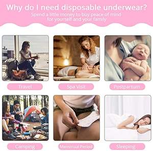 กางเกงในสำหรับเดินทางแบบใช้แล้วทิ้งกางเกงในสตรีแบบใช้แล้วทิ้งแพ็ค7ชิ้นทำจากผ้าฝ้ายเนื้อนุ่มใส่สบายกางเกงน้ำหนักเบา - Product Image 6