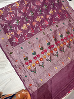 Handgewebter Banarasi Meenakari Tilfi Luxus Traditioneller Ethnischer Indischer Hochzeits- und Fest-Sari mit Sonnenschutz Schnelltrocknend