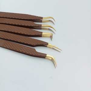 Pinzas de Extensión de Pestañas Sevmek Quirúrgicas, Personalizadas, con Punta de Fibra, Duraderas, de Precisión, Antiestáticas, de Alta Calidad, de Acero Inoxidable, con Punta de Diamante - Product Image 1