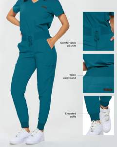Logo personnalisé Ensemble de gommages médicaux de qualité supérieure unisexe Médecin Infirmière Hôpital Chirurgical Uniforme Jogger Pantalon Top Vente en gros de haute qualité - Product Image 5