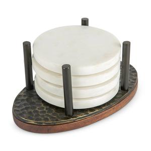 Flower Shaped Dark Brown Color Hot Selling Wooden <b>Table</b> Decor Tea Coasters Set of 4 With Sizes 15.5cm X 15.5cm X 1.5cm - Product Image 4