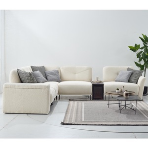 Ensemble de canapés d'angle modernes de style italien Tetra avec module foyer, meubles en tissu pour salon - Product Image 2