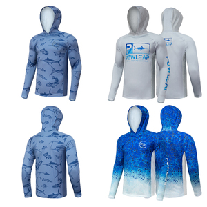 Pêche à capuche chemise à manches longues confortable UPF 50 + séchage rapide à manches longues vêtements de pêche chemises de pêche avec sweats à capuche unisexe - Product Image 2
