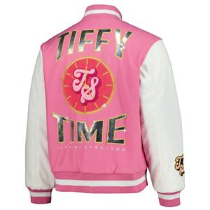 Veste universitaire brodée OEM 80% corps en laine manches en cuir PU commandes en gros avec service de marque privée - Product Image 5