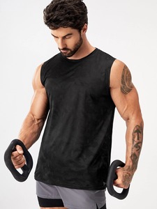 Camiseta sin mangas de malla de secado rápido transpirable de alta calidad, ropa deportiva para hombres, camisetas sin mangas de algodón 100% - Product Image 4