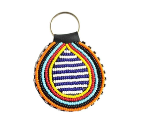 Hecho a mano con cuentas bordado corazón diseño bandera India elegante llavero y llavero elegante nuevo lujo superior - Product Image 6