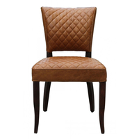 Chaise de salle à manger capitonnée en cuir véritable de luxe moderne, pieds en bois industriels, écologique et durable, pour salle à manger et salon