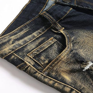 กางเกงขาสั้นผ้ายีนส์กางเกงขาสั้นผ้าฝ้าย100% แบบลำลองเอวกลางทนทานใส่สบายสไตล์ขาดๆเป็นมิตรกับสิ่งแวดล้อม - Product Image 3