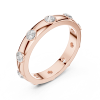 Bague de fiançailles sur mesure pour femme, luxueuse et moderne, plaquée or rose 18 carats, sertie de diamants ronds brillants de 0,80 carat