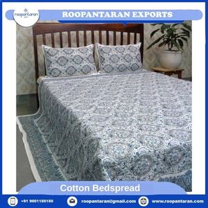 Le plus récent drap de lit en coton de conception indienne tendance avec 2 housses d'oreiller à motif floral bloc à la main imprimé décor à la maison approvisionnement en vrac - Product Image 6