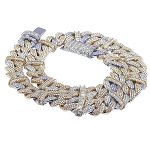 Chaîne à maillons cubains Moissanite plaquée rhodium 15mm, cadeau de mariage pour hommes, bijoux glacés style Hip Hop en argent sterling 925 - Product Image 5