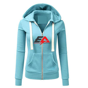 เสื้อสเวตเตอร์เอวลอยสำหรับผู้หญิง, เสื้อฮู้ดมีซิปไซส์ XS ผ้าถักสไตล์ลำลองฤดูหนาวฤดูใบไม้ร่วง - Product Image 1