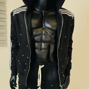 Ensemble deux pièces pour homme, style rétro urbain, hiver, sweat à capuche zippé, 100% coton molletonné, coupe ample, respirant - Product Image 4