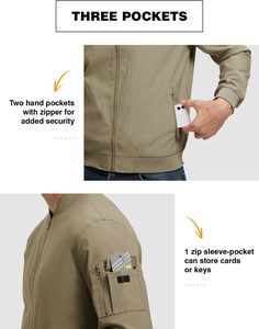 Blousons bombardier pour hommes coupe-vent léger décontracté élégant automne golf robe zippée affaires universitaire collège baseball veste universitaire - Product Image 6