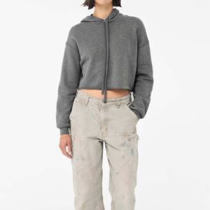 100% coton polaire femmes sweat à capuche sweat haut court survêtement ensemble extra large femmes Streetwear à capuche - Product Image 5