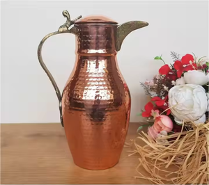 Professional Design Copper Water Jug <strong>Pitcher</strong> for <strong>Drinking</strong> Water Juice Coffee Ice Tea for Home Restaurant by crescent crafts - Product Image 2