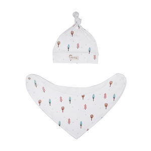 Baberos estampados ajustables suaves de algodón orgánico de gran calidad, conjunto de gorros para bebés, ropa para eructar, toallas para eructar, botón liso para niños y niñas - Product Image 4