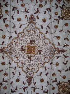 Handmade <b>Embroidered</b> Floral Pattern Organza <b>Tablecloth</b> Elegant Square Table Cover for Dining Room Home Decor - Product Image 3