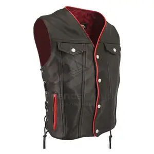 Waterproof Premium Quality Bulk Quantity Men Leather Vest In New Stock Online Best Sale Leather Vest