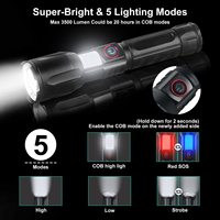 Lampe torche métal étanche zoom linterna magnétique USB-C rechargeable longue portée blanc Lazer lampe de poche LED puissante