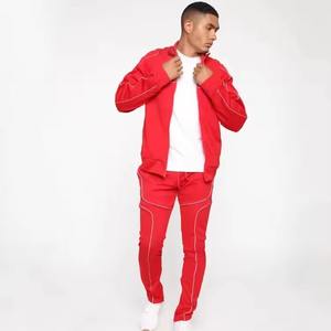 Conjunto de sudadera, chaqueta y pantalón reflectante para correr, conjuntos reflectantes unisex, la mayoría de los clientes demandan cremallera reflectante - Product Image 1