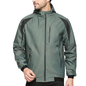 เสื้อแจ็คเก็ตซิปมีฮู้ดสไตล์สปอร์ตใส่สบายสำหรับฤดูใบไม้ผลิ คุณภาพสูง สีพื้น โลโก้ด้านหน้า - Product Image 1