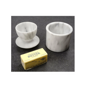 Beurrier durable en marbre d'excellente qualité avec couvercle Récipient à fromage solide pot à beurre poli brillant naturel à vendre - Product Image 5
