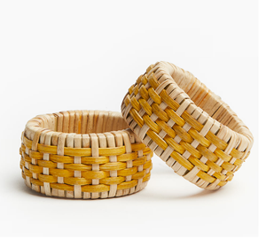 Rond de serviette en rotin au design élégant Rond de serviette tissé en rotin fait à la main Rond de serviette en rotin décoratif 4 pièces - Product Image 4