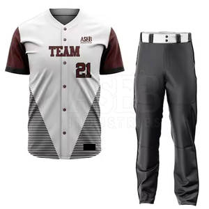 Ropa deportiva de fútbol de béisbol transpirable de secado rápido personalizada de alta calidad Conjunto de uniformes de béisbol de talla grande - Product Image 1