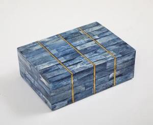 Boîte à bijoux de luxe en résine MDF incrustée de boîtes à mouchoirs les plus vendues pour bijoux ou petits cadeaux souvenirs personnels - Product Image 2