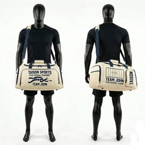 Men Flag Football Bag 600D Polyester Fabric 380 GSM Red Sports Duffel With <b>Adjustable</b> <b>Strap</b> Side Panels Custom Screen Print Logo - Product Image 4