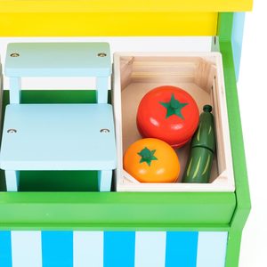 ROBINCOOL Jouet de supermarché en bois avec accessoires, comprend une auvent et une échaisse de marché pour enfants, jouets d'épicerie - Product Image 6