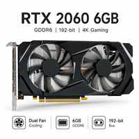 Nouvelle carte graphique de jeu XHVGA RTX 2060 6 Go GDDR6 192 bits à double ventilateur 4K pour ordinateur de bureau PCI Express 16 nm 14000 MHz 1365 MHz