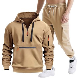 Hombre Cargo a juego Casual Top camisetas pantalones capuchas traje sudadera chándales para hombre con capucha - Product Image 1