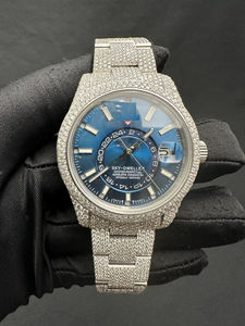 Montre Glacée en Acier Inoxydable pour Homme Mouvement Mécanique Moissanite Diamants Brillants Cadran en Verre Montres à Quartz - Product Image 2