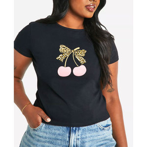 Bas quantité minimale de commande Meilleure Qualité Logo Sur Mesure T-shirts pour Femmes Couleur Unie Impression Graphique Dames Top Chemises - Product Image 1