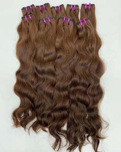 Extensiones de Peluca de doble dibujado de pelo virgen indio crudo auténtico paquetes colección templo suministro de cabello humano - Product Image 6