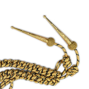 Uniform Dress Cord Gold <b>Braided</b> Aiguillette with Metal Tips for Parade or Honor Guard Uniforms - Product Image 2
