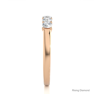 0.52 CTW Round Cut Lab Grown Diamond Half Eternity Set CVD Wedding <b>Band</b> Rose Gold Anniversary Gift <b>Rings</b> - Product Image 4