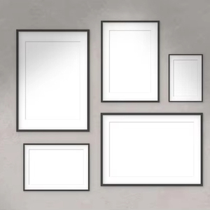 Cadre photo en mosaïque d'os en acier inoxydable blanc élégant Tailles personnalisées disponibles - Product Image 1