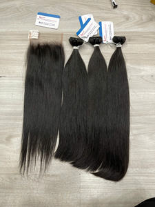 Vente du Black Friday 2025, fournisseur de cheveux vierges, extensions de cheveux humains en gros, cheveux vierges lisses, tissage, livraison directe - Product Image 2