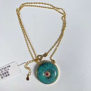 Collar de cuentas de Buda turquesa de cadena larga de moda para mujer estilo clásico de buena calidad - Product Image 2