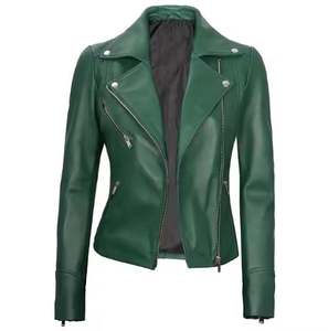 Veste en cuir tendance pour femmes, tricotée, respirante, en toile, avec logo personnalisé, style moto, dernier design, vente chaude - Product Image 1