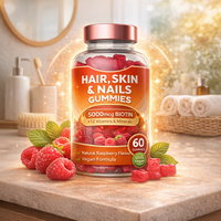 Gummies de beauté 3-en-1 à marque privée avec biotine, collagène et kératine pour cheveux, peau et ongles - Supplément végétalien, sans OGM et sans gluten
