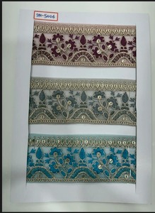 Luxe Baki Design Rayonne Polyester Fil Multicolore Broderie Dentelle Doux Net Base Maille Broderie Garniture pour Vêtement Mode - Product Image 5